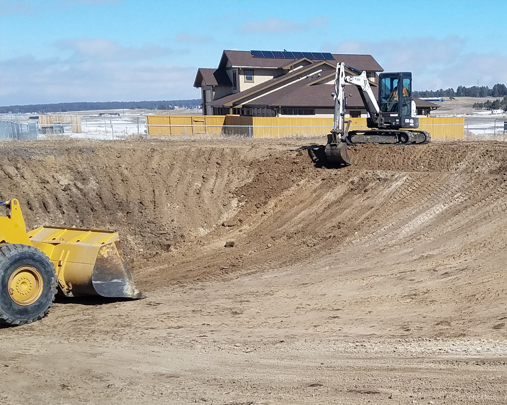 Earth Moving for a large retention pond